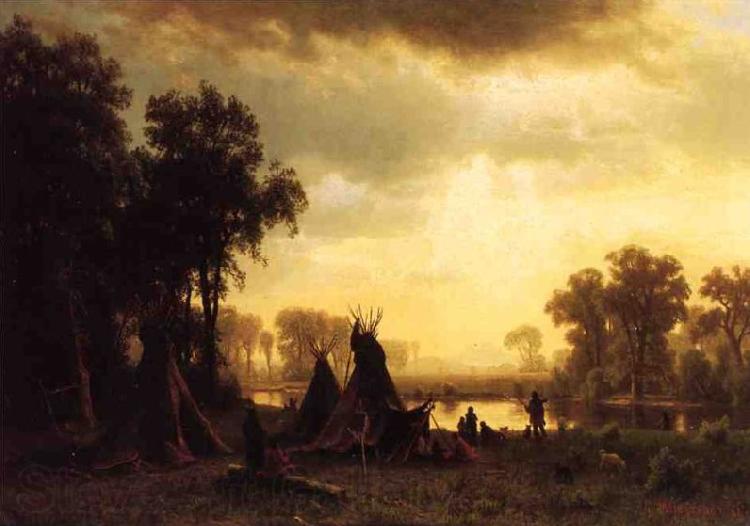 Albert Bierstadt An Indian Encampment Germany oil painting art